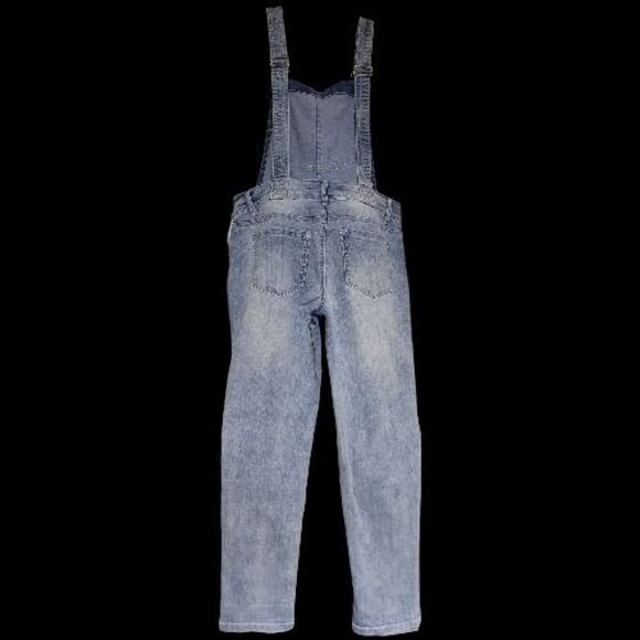 Wallflower Denim Blue Distressed Overalls - Picture 3 of 6